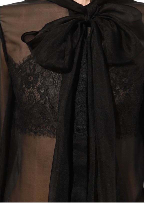Chiffon blouse with lace