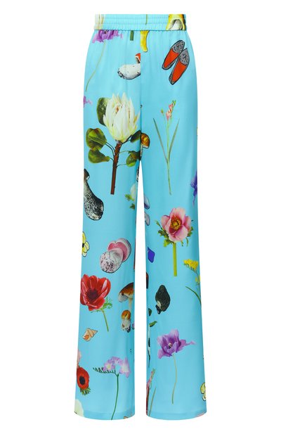 Blue silk trousers