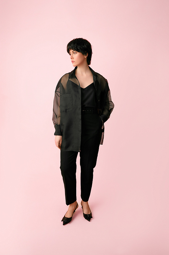 Black organza blouse