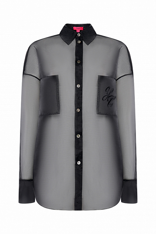 Black organza blouse