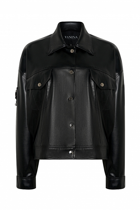 Black eco-leather jacket