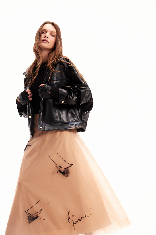 Black eco-leather jacket