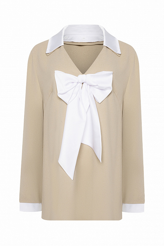 Beige crepe suit