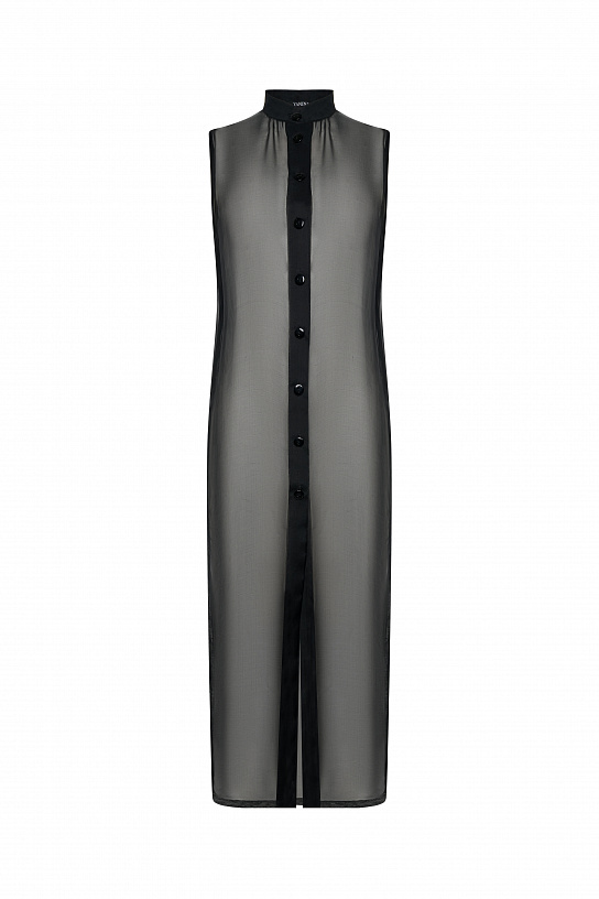 Black silk suit