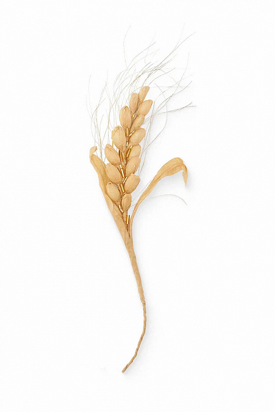 Beige raffia brooch