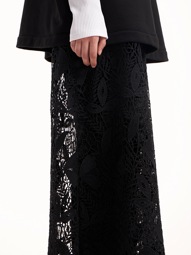 Black lace skirt