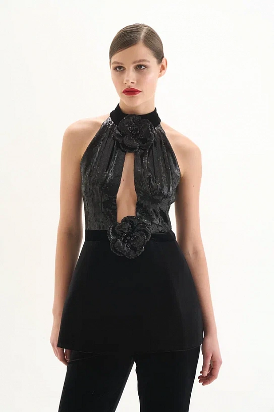 Black top with sequins