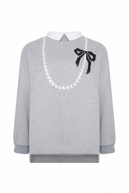 Sweatshirt gray futer sweatshirt with print