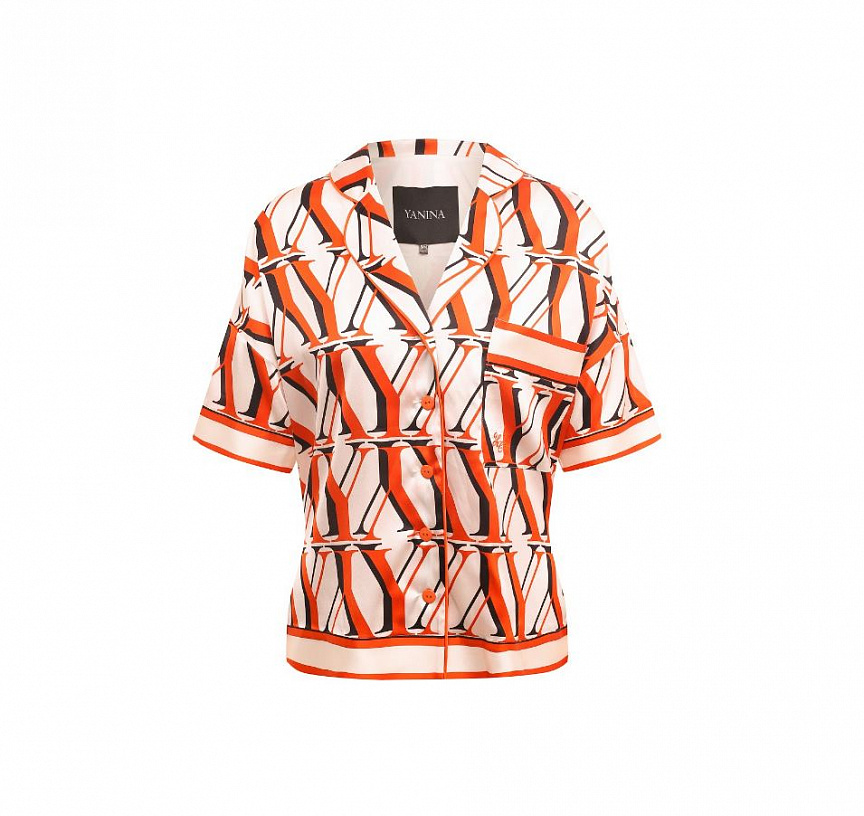 Silk blouse with orange 