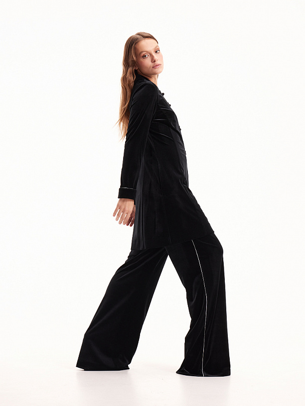 Black velvet suit