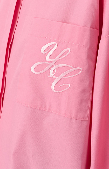 Pink shirt with voluminous sleeves