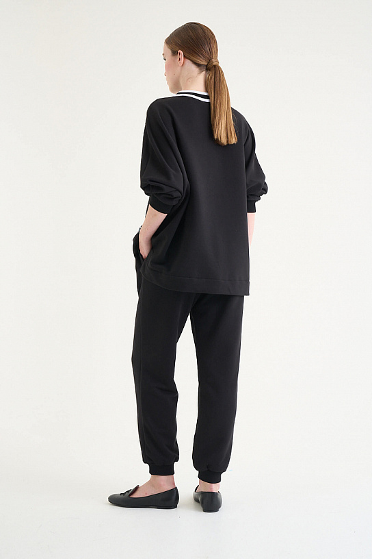 Women's black sweatshirt from a footer with print