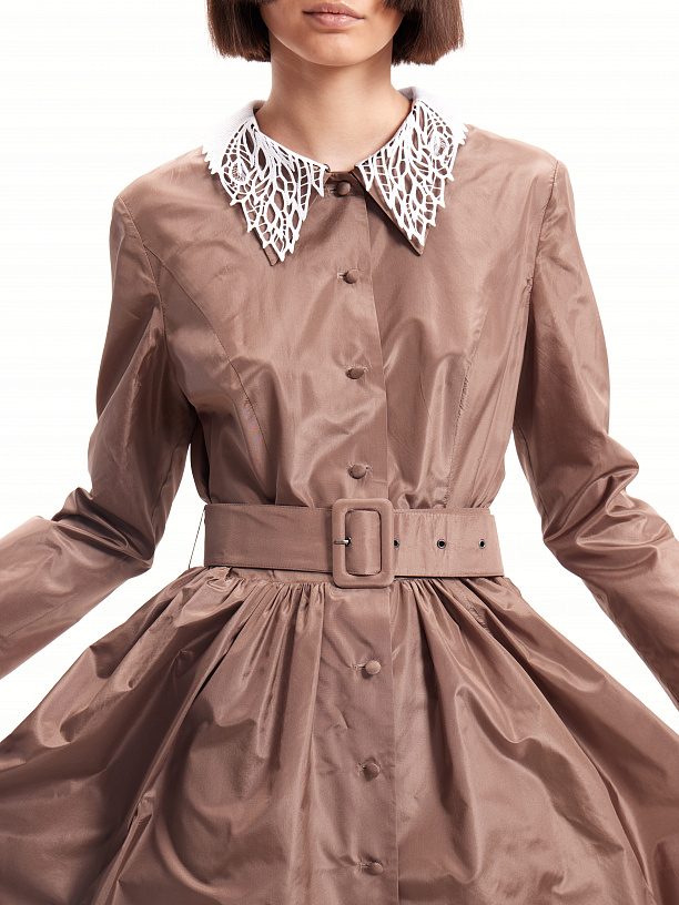 Brown taffeta dress