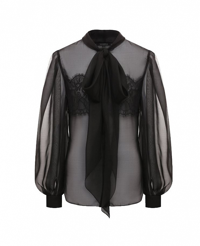 Chiffon blouse with lace