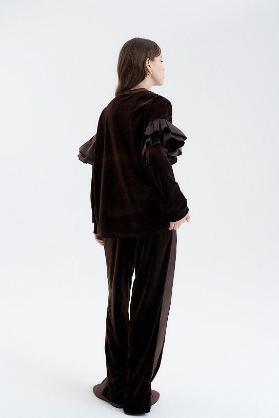 Brown velvet suit