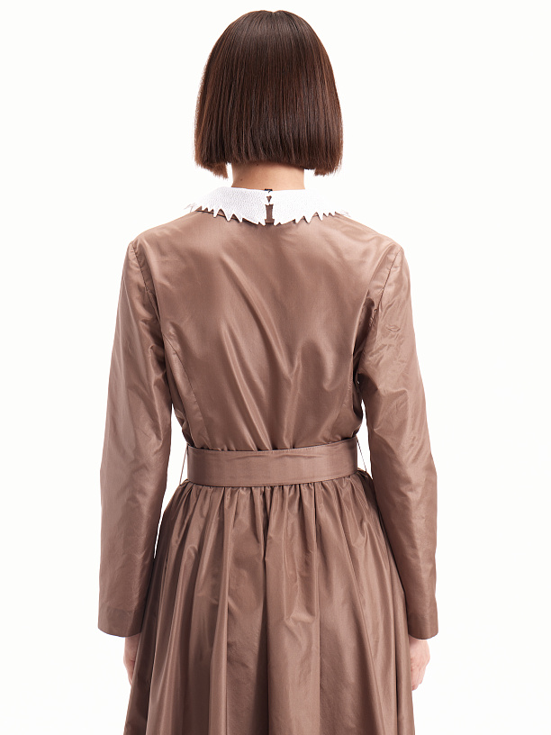 Brown taffeta dress