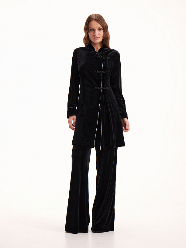 Black velvet suit