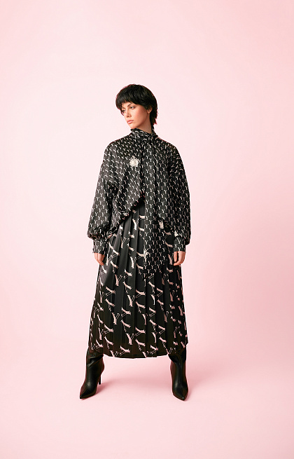 Silk dress with original print