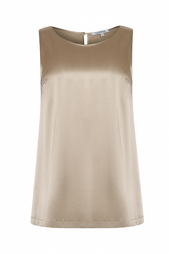 Beige silk top