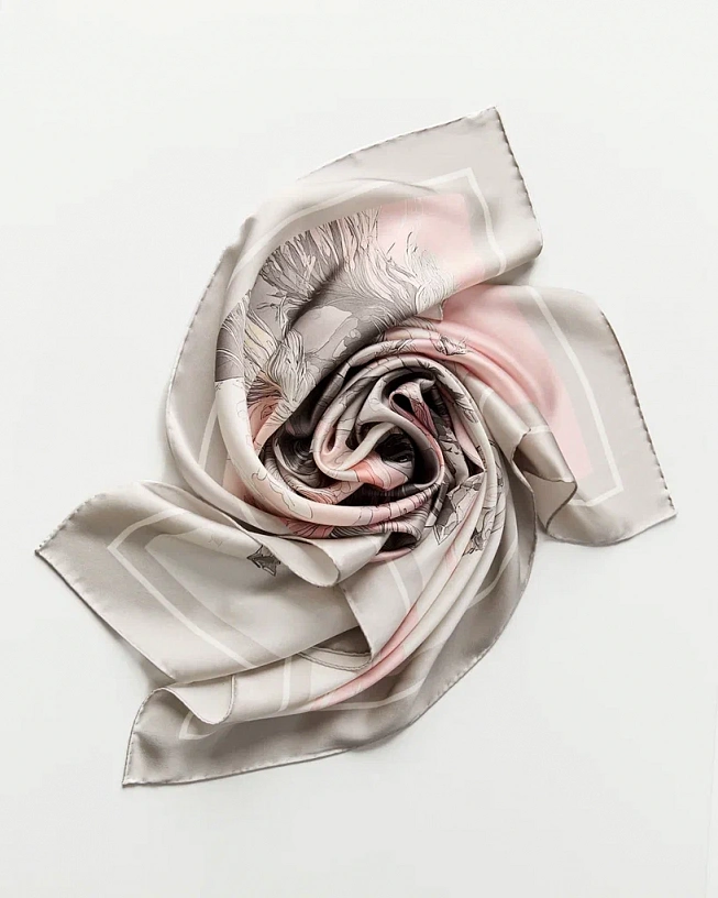 Silk handkerchief with an author's print