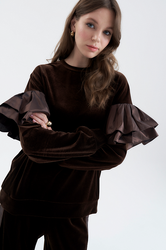 Brown velvet suit