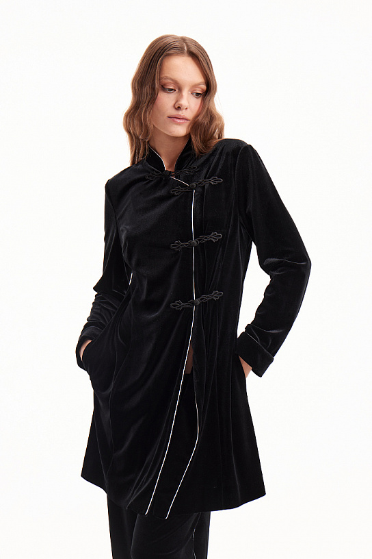 Black velvet suit