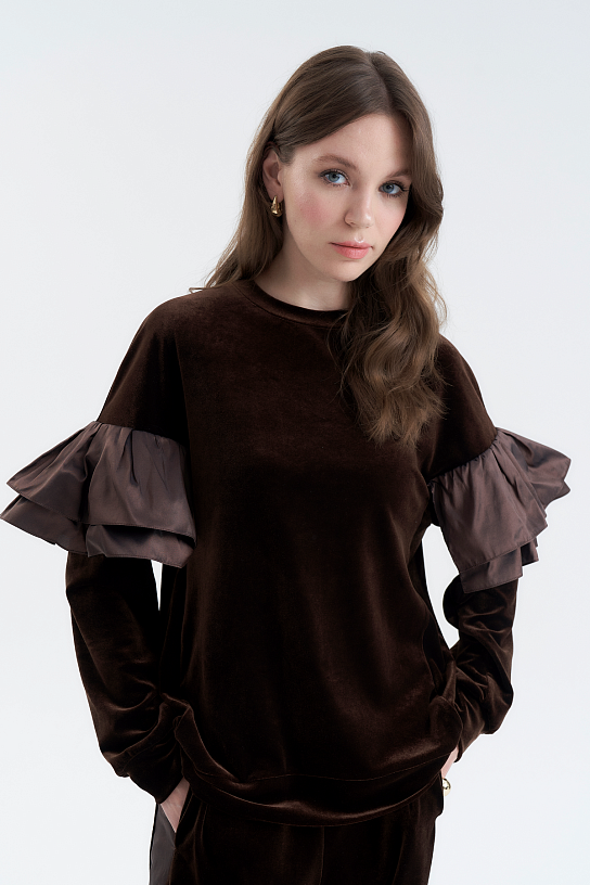 Brown velvet suit