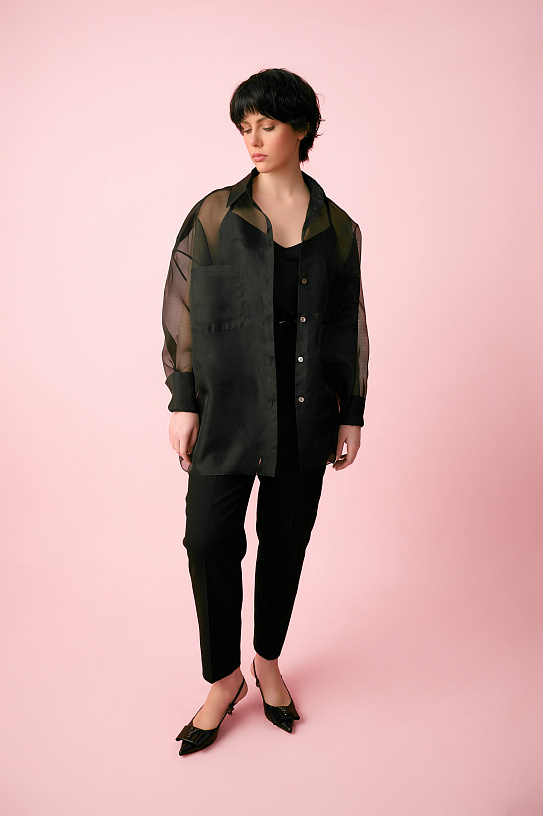 Black organza blouse