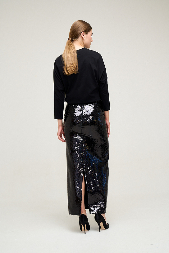 Women's black sequin skirt