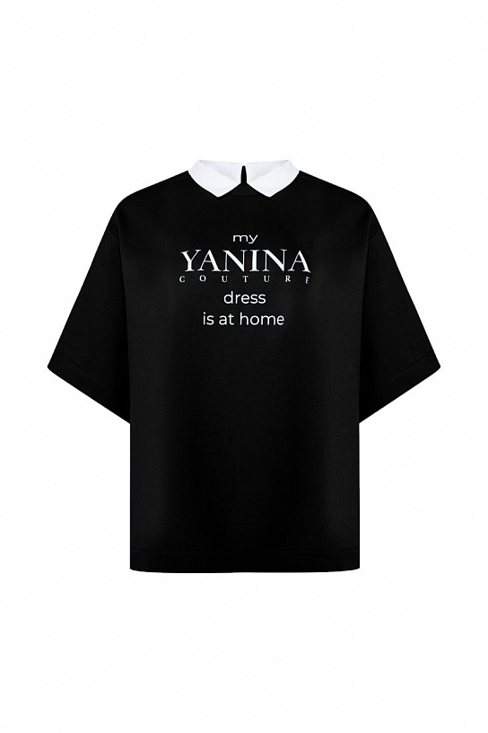 Black futer sweatshirt with short sleeves
